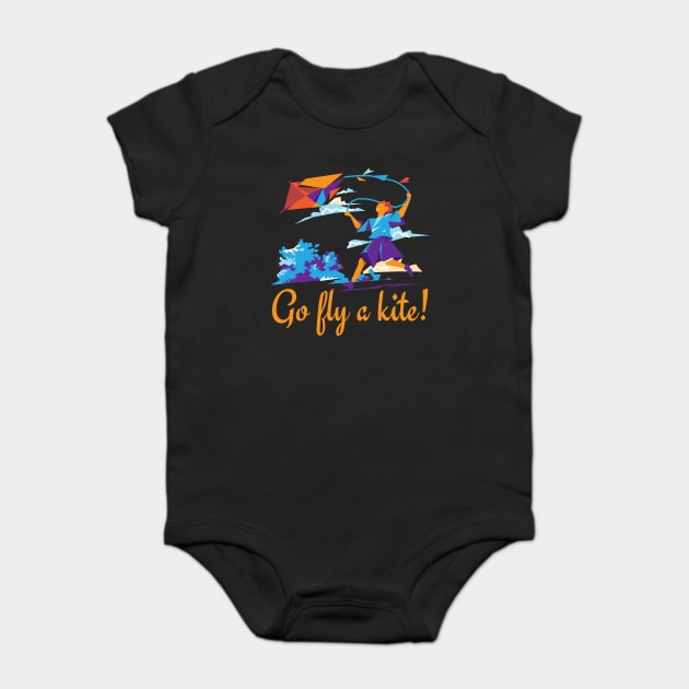 Go fly a kite! Kite Flying Design Baby Bodysuit by creative